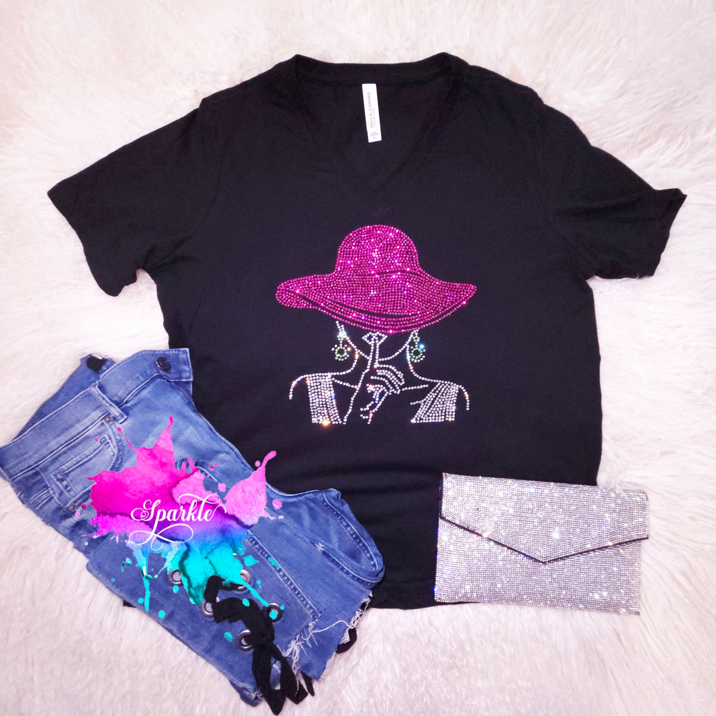 Pink Hat Crystallized Tee
