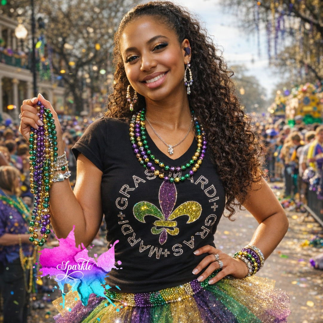 Mardi Gras Crystallized Tee