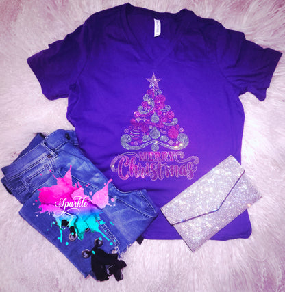 Merry Christmas Rhinestone Tee