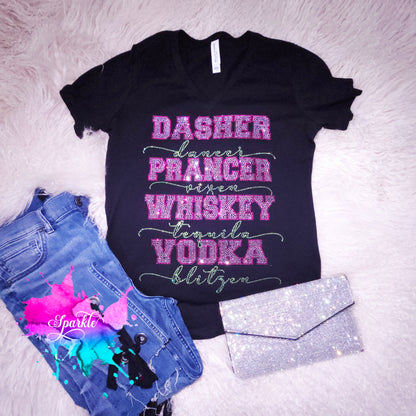 Tipsy Reindeer Rhinestone Tee