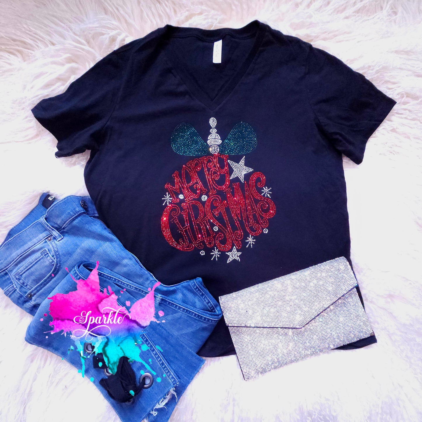 *Sale* Christmas Ornament Rhinestone Tee