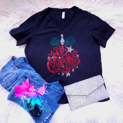 *Sale* Christmas Ornament Rhinestone Tee