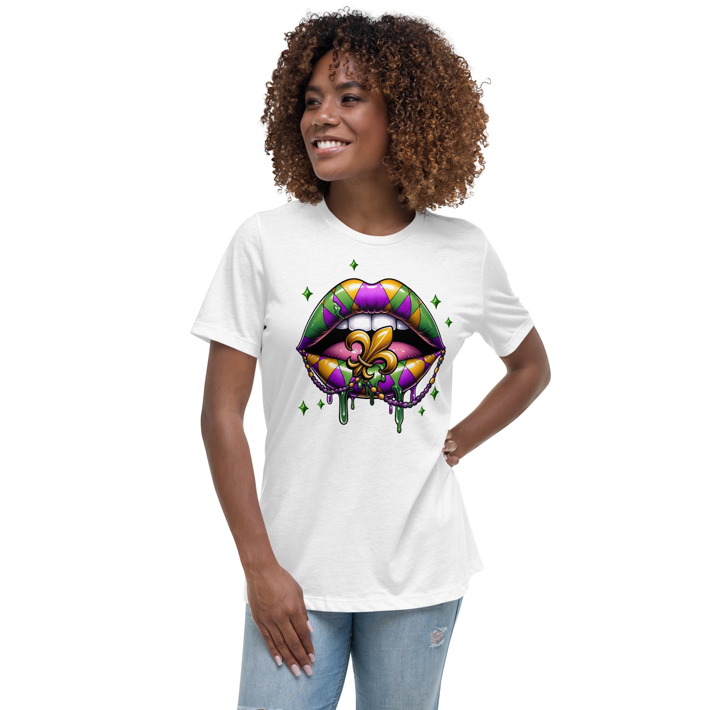 Mardi Gras Lips Women's Relaxed T-Shirt