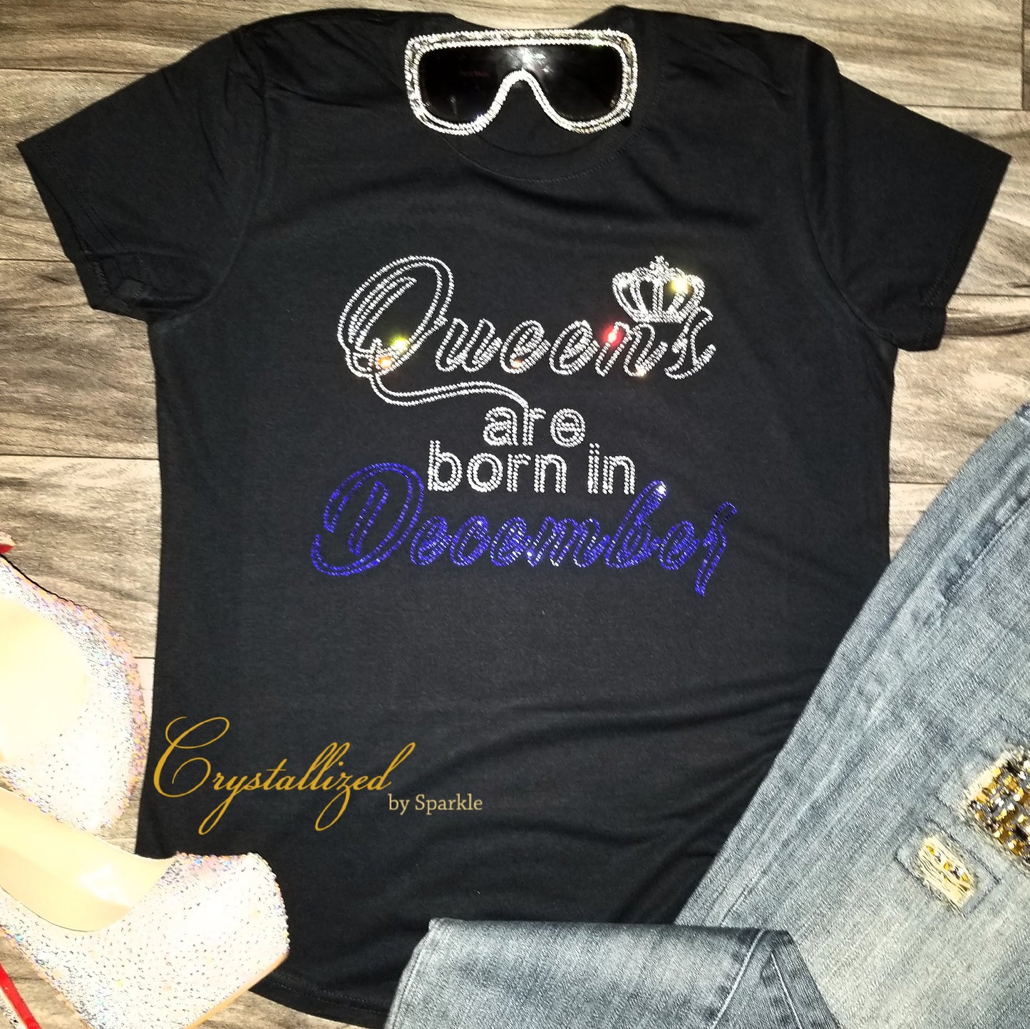 Queens Are Born In December Crystallized Tee
