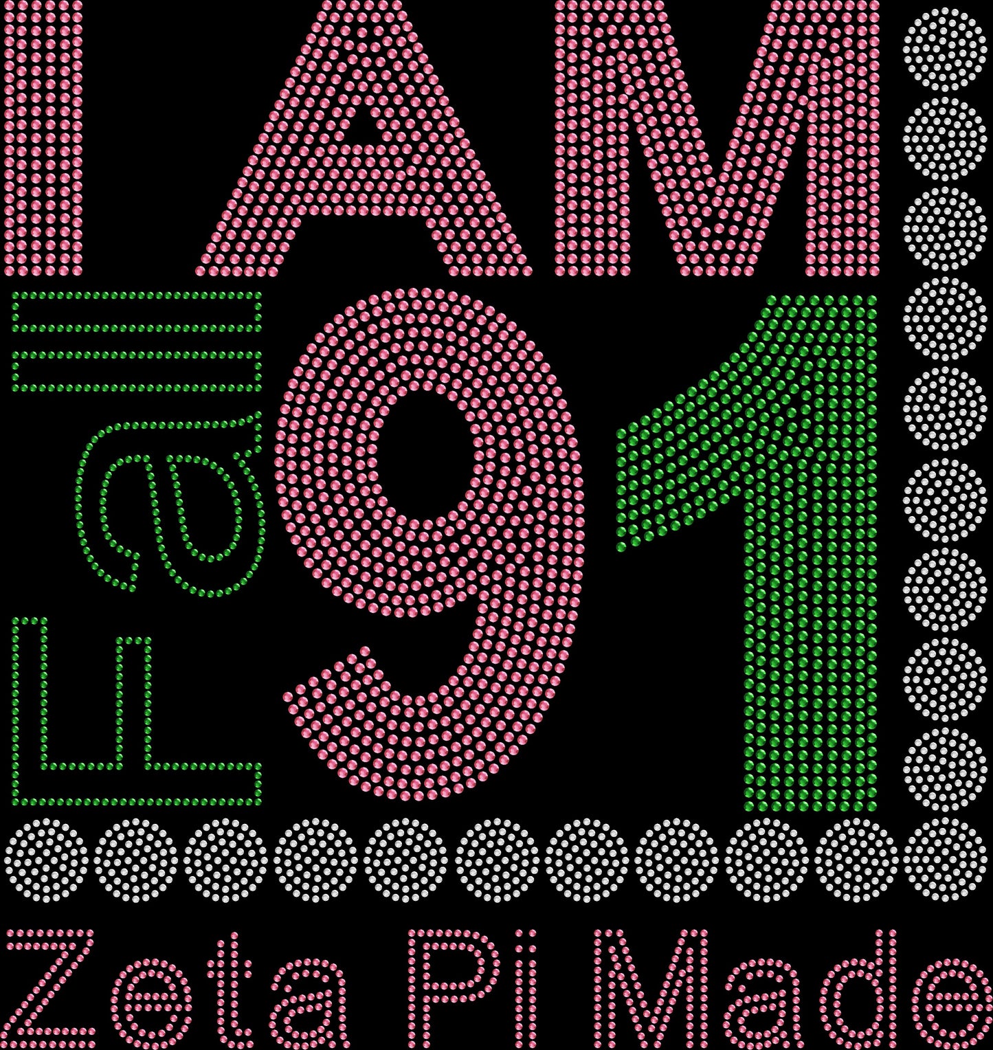 Zeta Pi Cross Year with Personalization Crystallized Tee