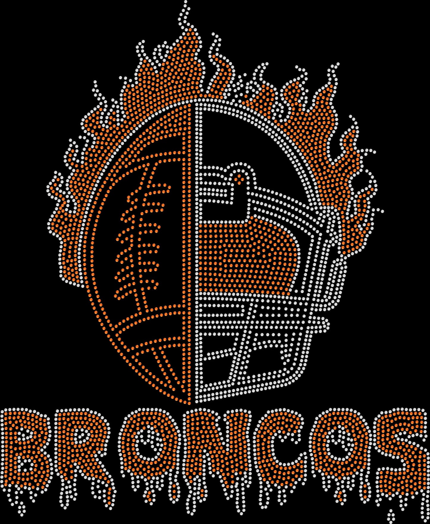 Flaming Broncos Crystallized Tee