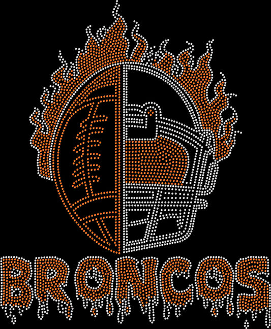 Flaming Broncos Crystallized Tee