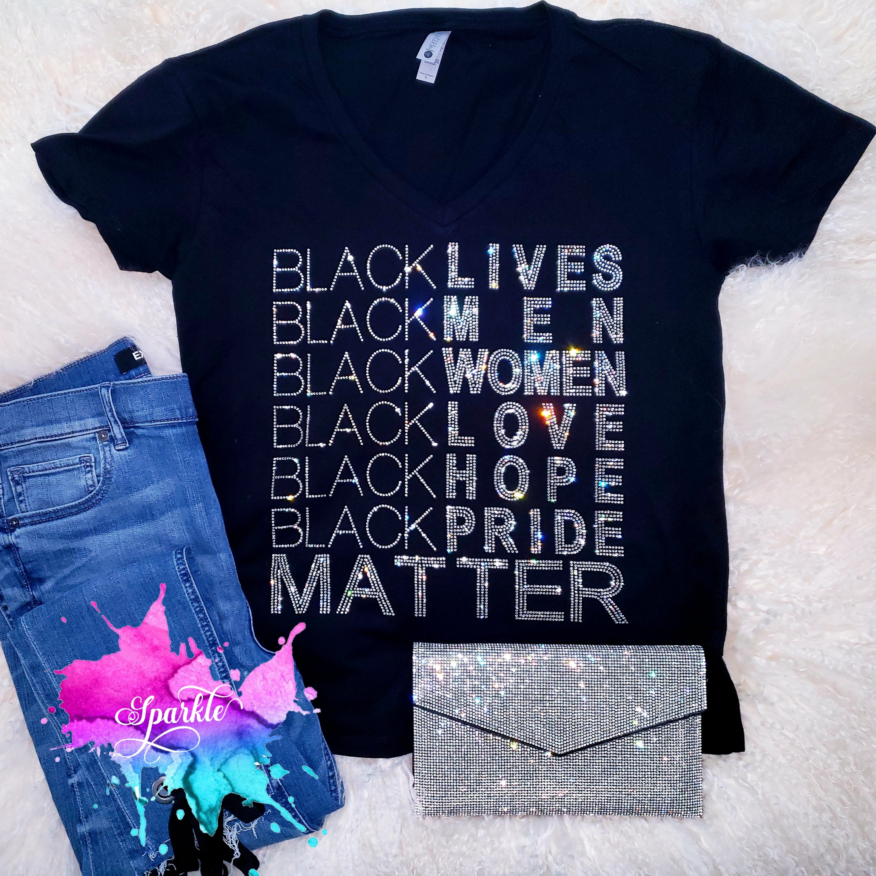 Black Lives Matter Crystallized Tee – Crystallized By Sparkle