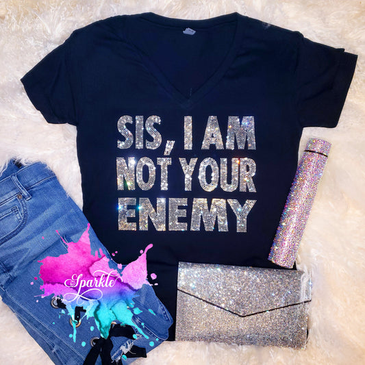 I Am Not Your Enemy Rhinestone Tee