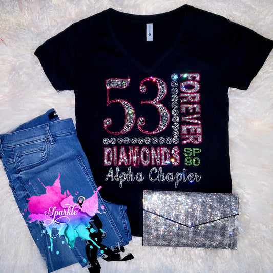 AKA 53 Diamonds Rhinestone Tee