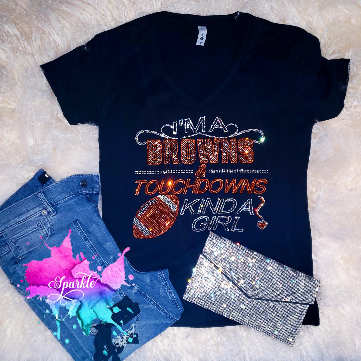Browns and Touchdowns Crystallized Tee