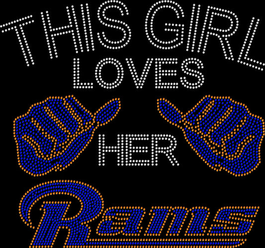 This Girl Loves Her Rams Crystallized Tee