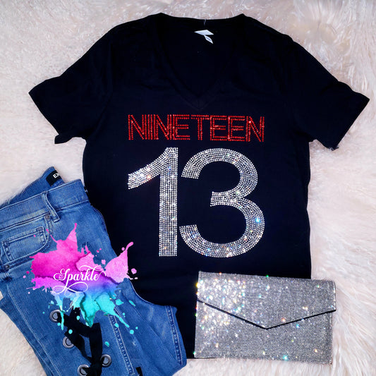 Custom Name and Number Crystallized Tee