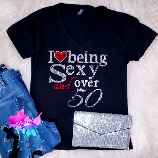 Sexy and Over 50 Crystallized Tee