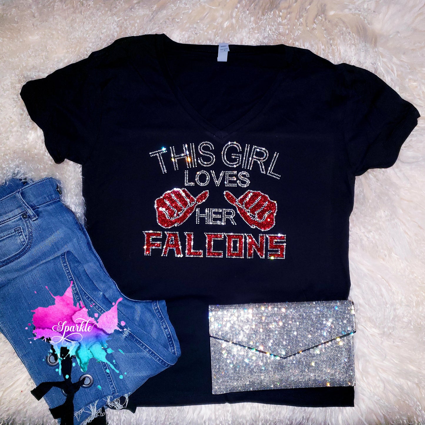 Loves Falcons Crystallized Tee