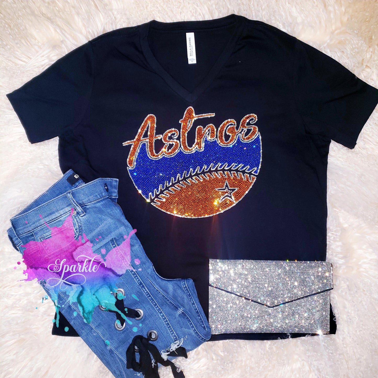 Astros Shirt for Women Bling 