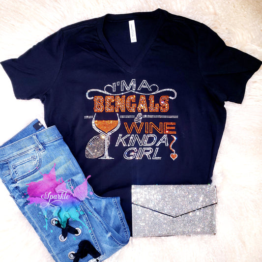 Bengals and Wine Crystallized Tee