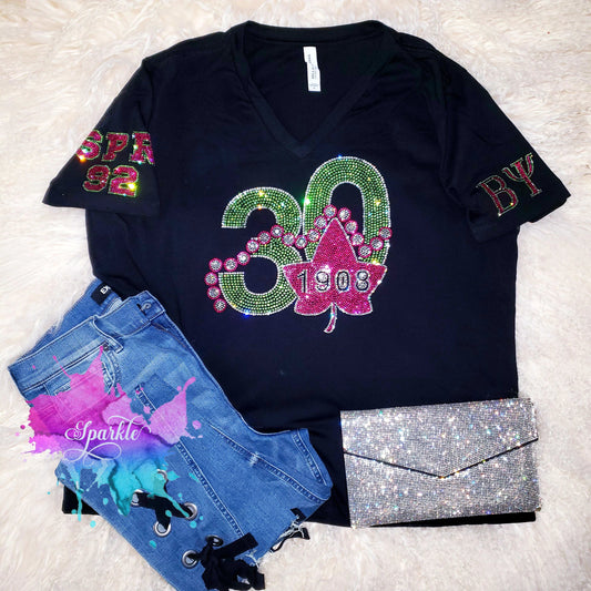 Zeta Pi Customized Crystallized Tee