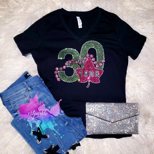 Zeta Pi 30 Years on the Vine Crystallized Tee