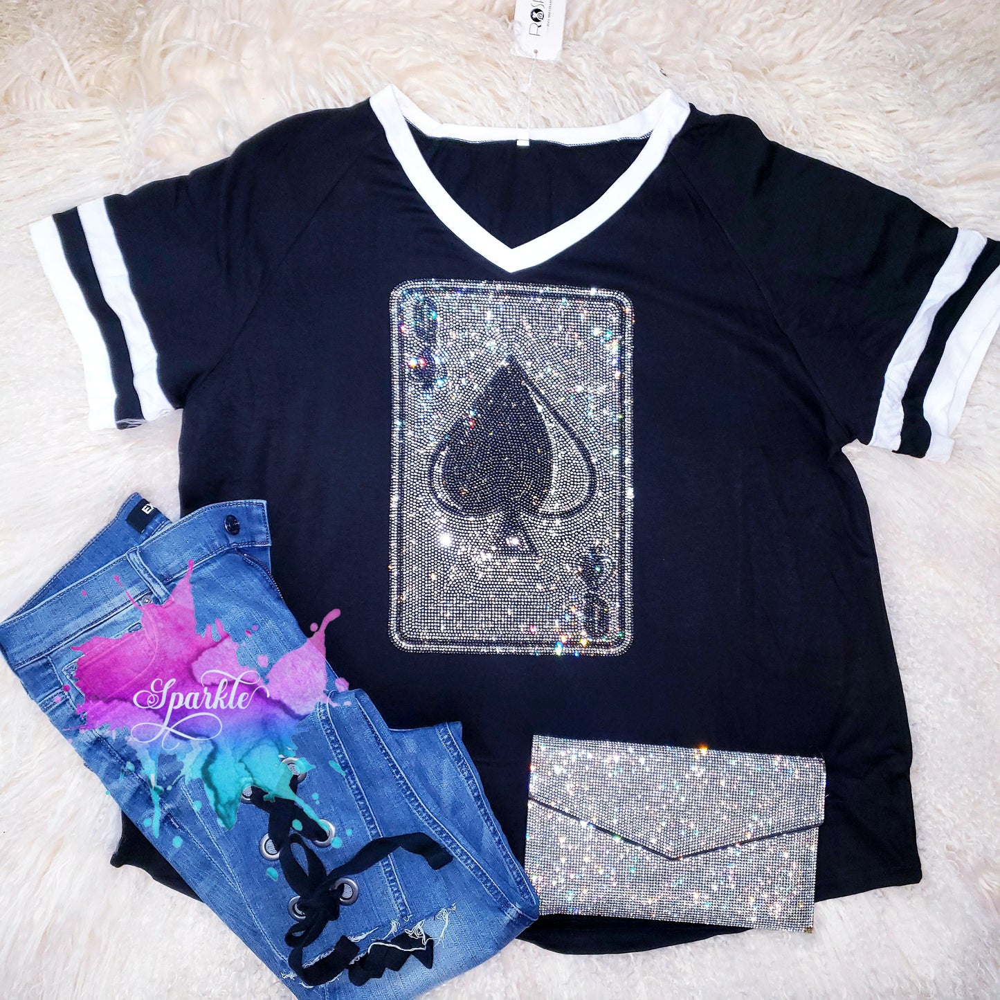 Queen of Spades Crystallized Tee