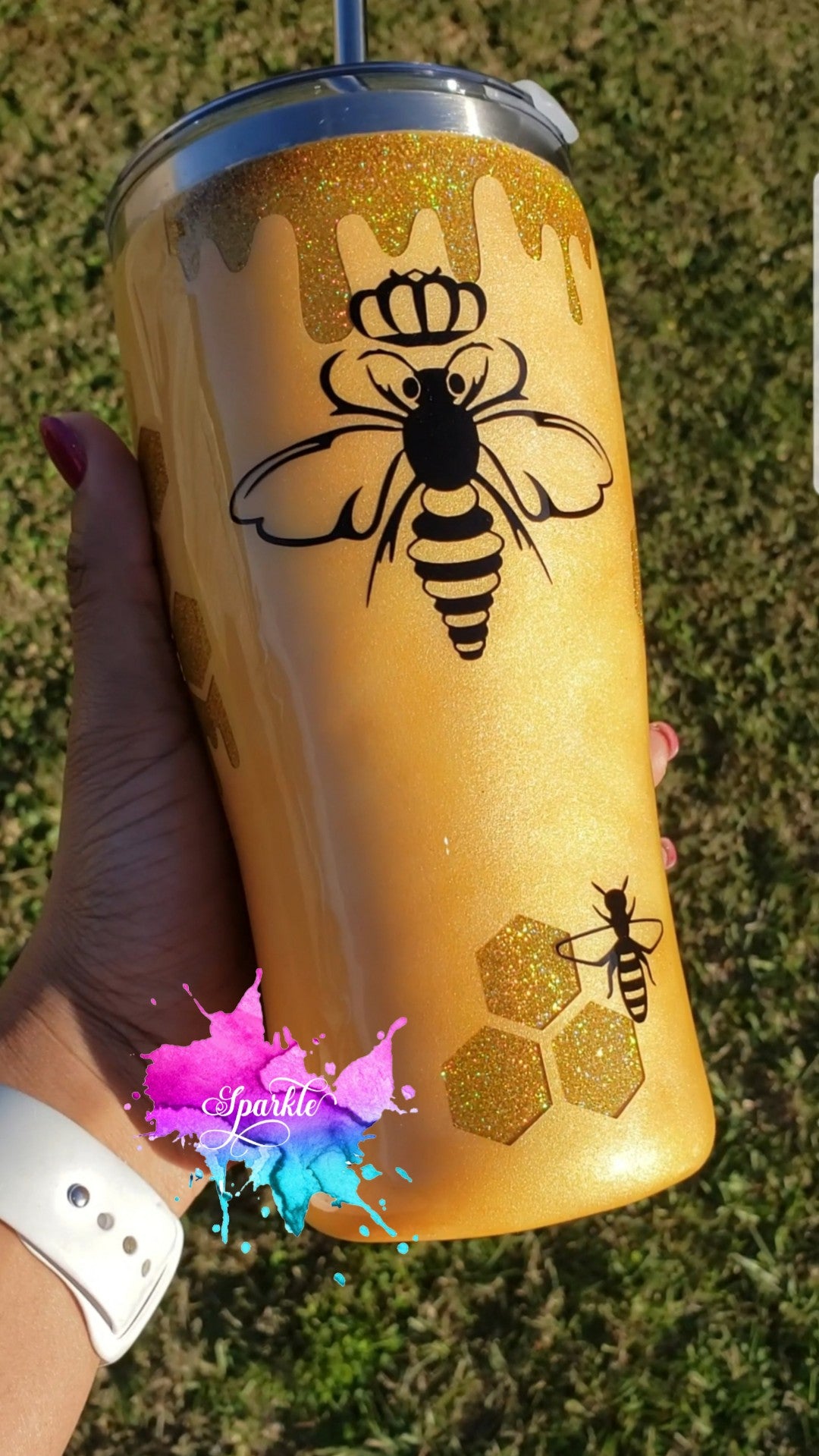 Personalized Stainless Steel Queen Bee Tumbler