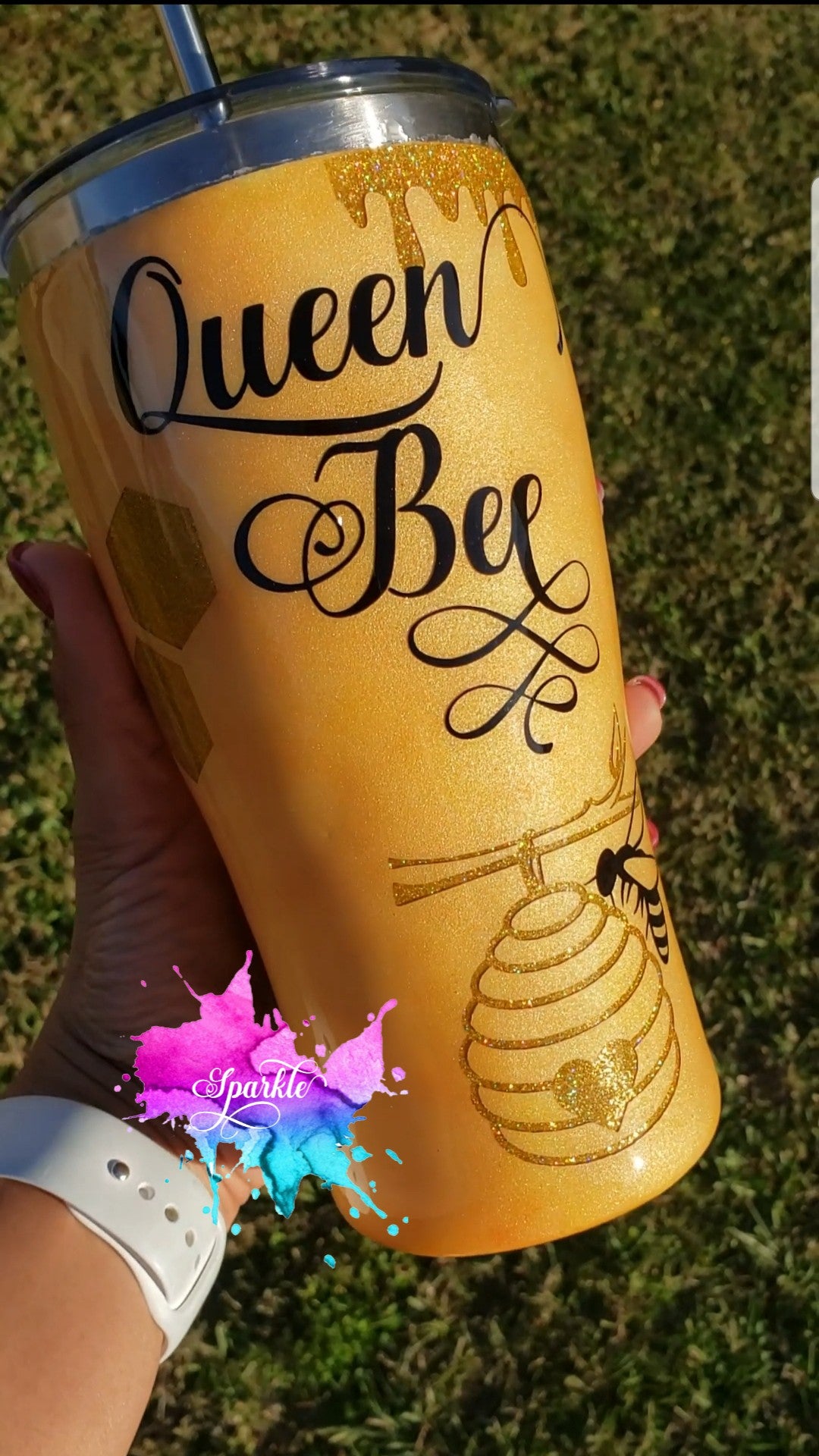Personalized Stainless Steel Queen Bee Tumbler