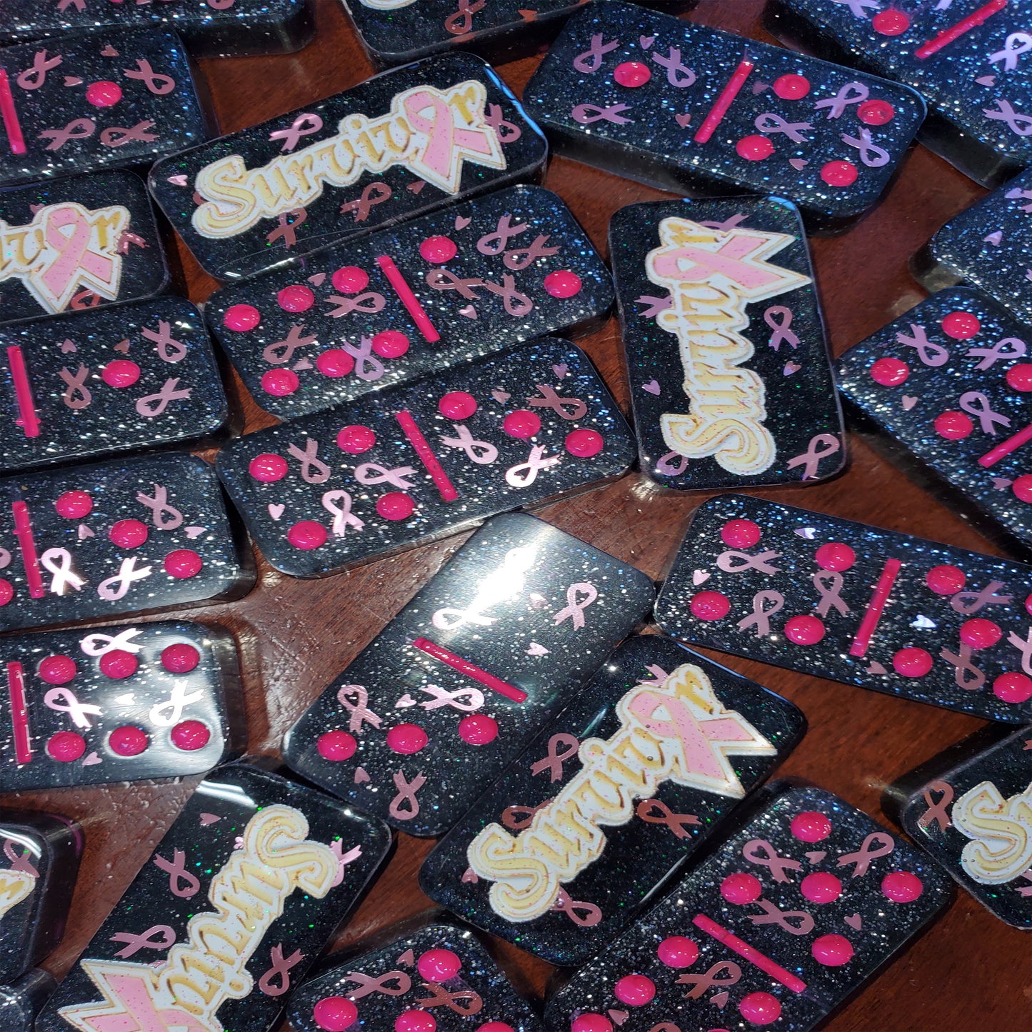 Breast Cancer Survivor Custom Dominos