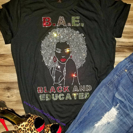 BAE Black And Educated Crystallized Tee