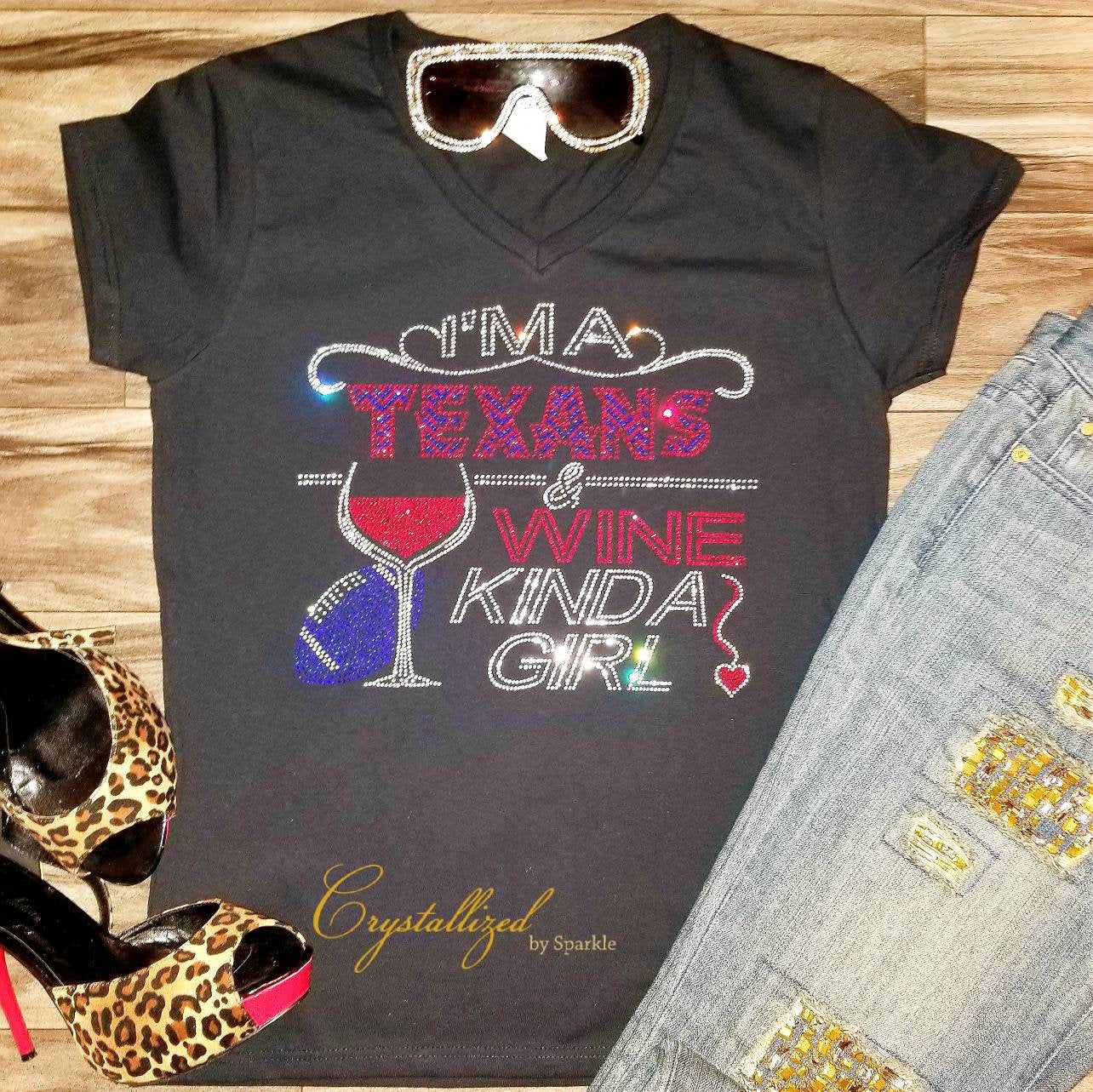 Texans and Wine Crystallized Tee