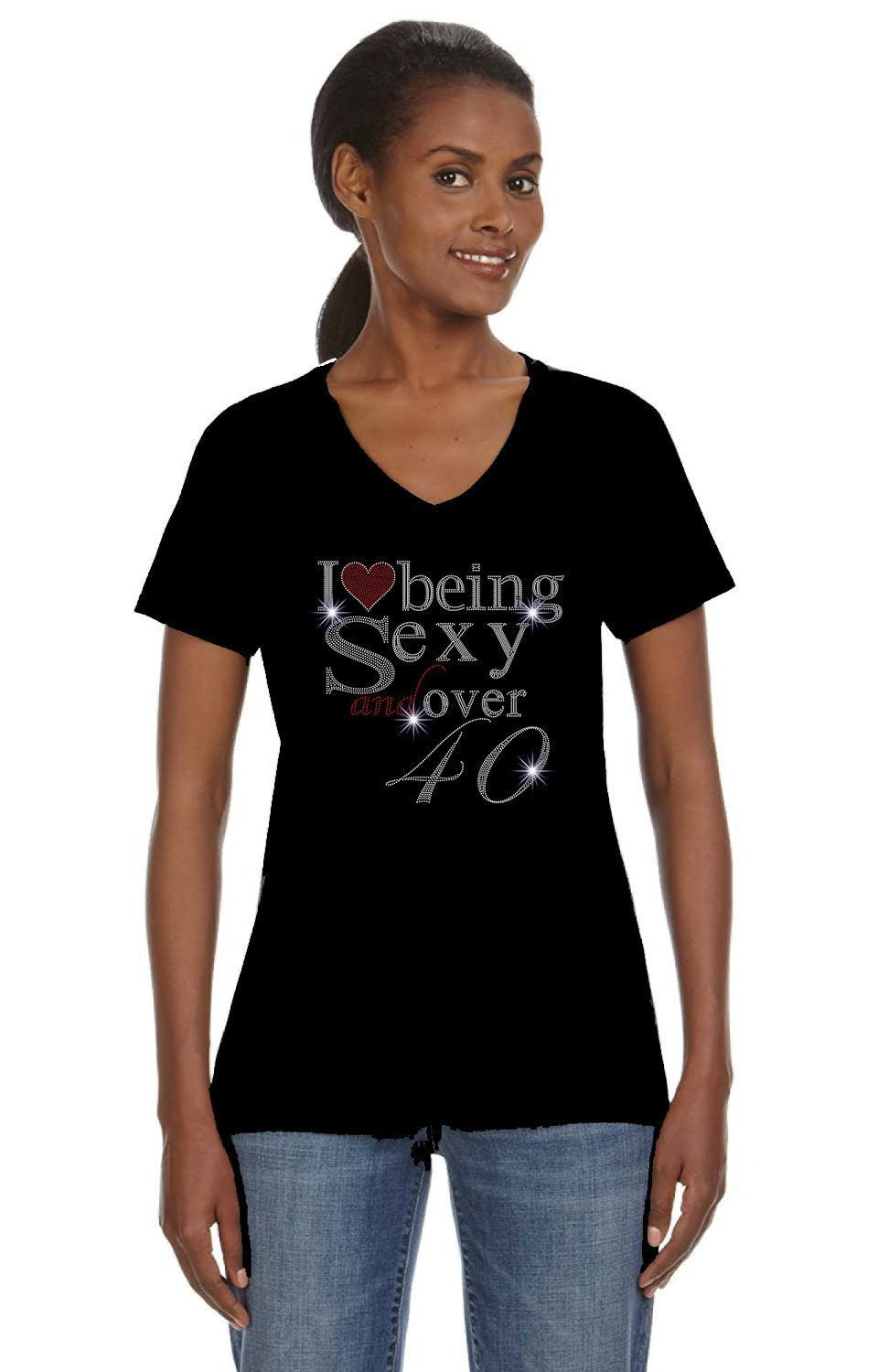 Sexy and Over 40 Crystallized Tee